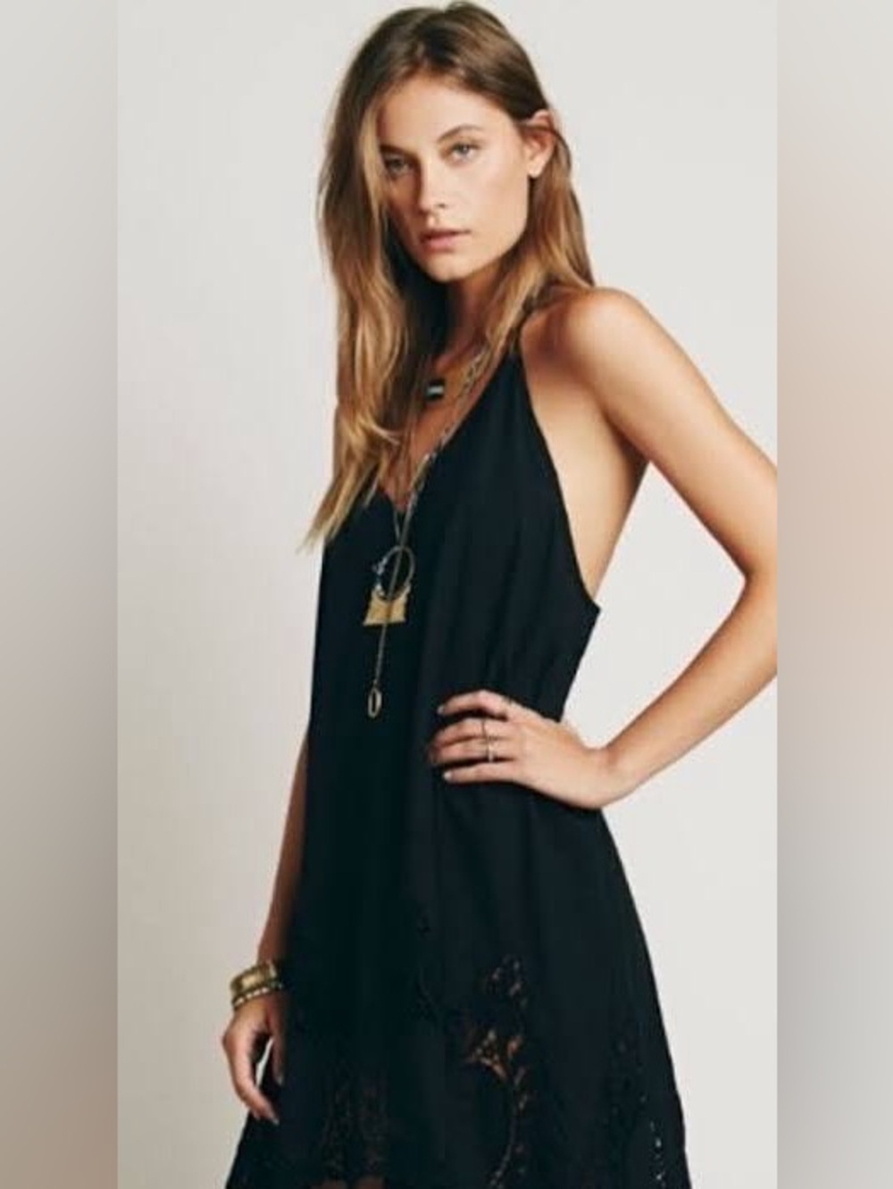 Free People Easy Livin’ slip dress in black 🖤